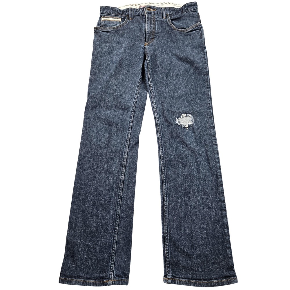 Vans Jeans Mens 30x29 (tag 30x30) Blue Medium Wash Straight Distressed Denim